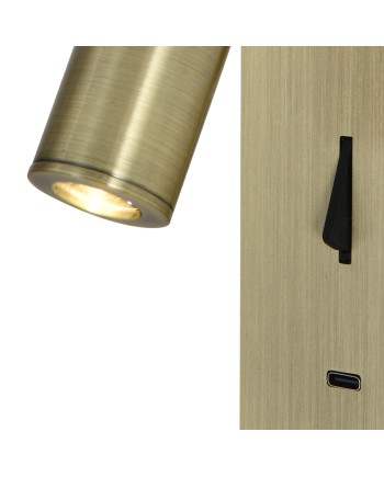 TARIFA III * APLIQUE LECTOR LED 3W 3000K CUERO TYPE-C CARGADOR